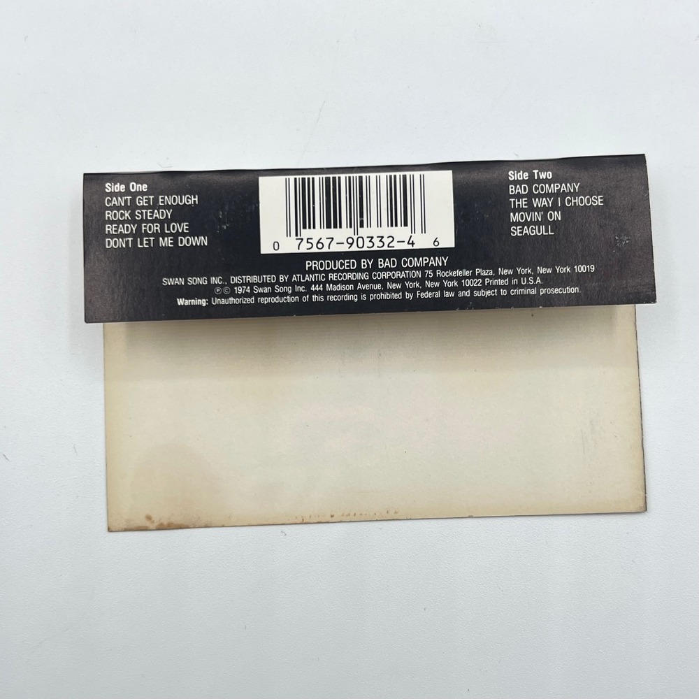 Bad Company‎ Cassette Tape Swan Song CS 8501 Vintage Rock Music Album - Picture 10 of 10